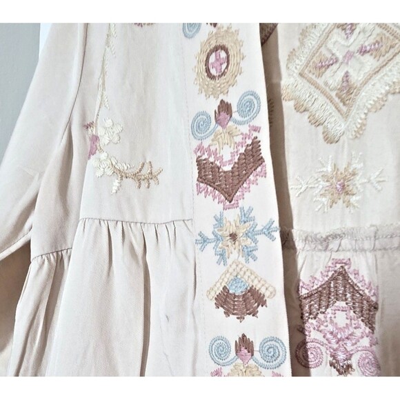 NEW KYLA SEO CAITE CALISTA PINK EMBROIDERED JACKET sz S KIMONO TENCIL BOHO FEST - Picture 12 of 12